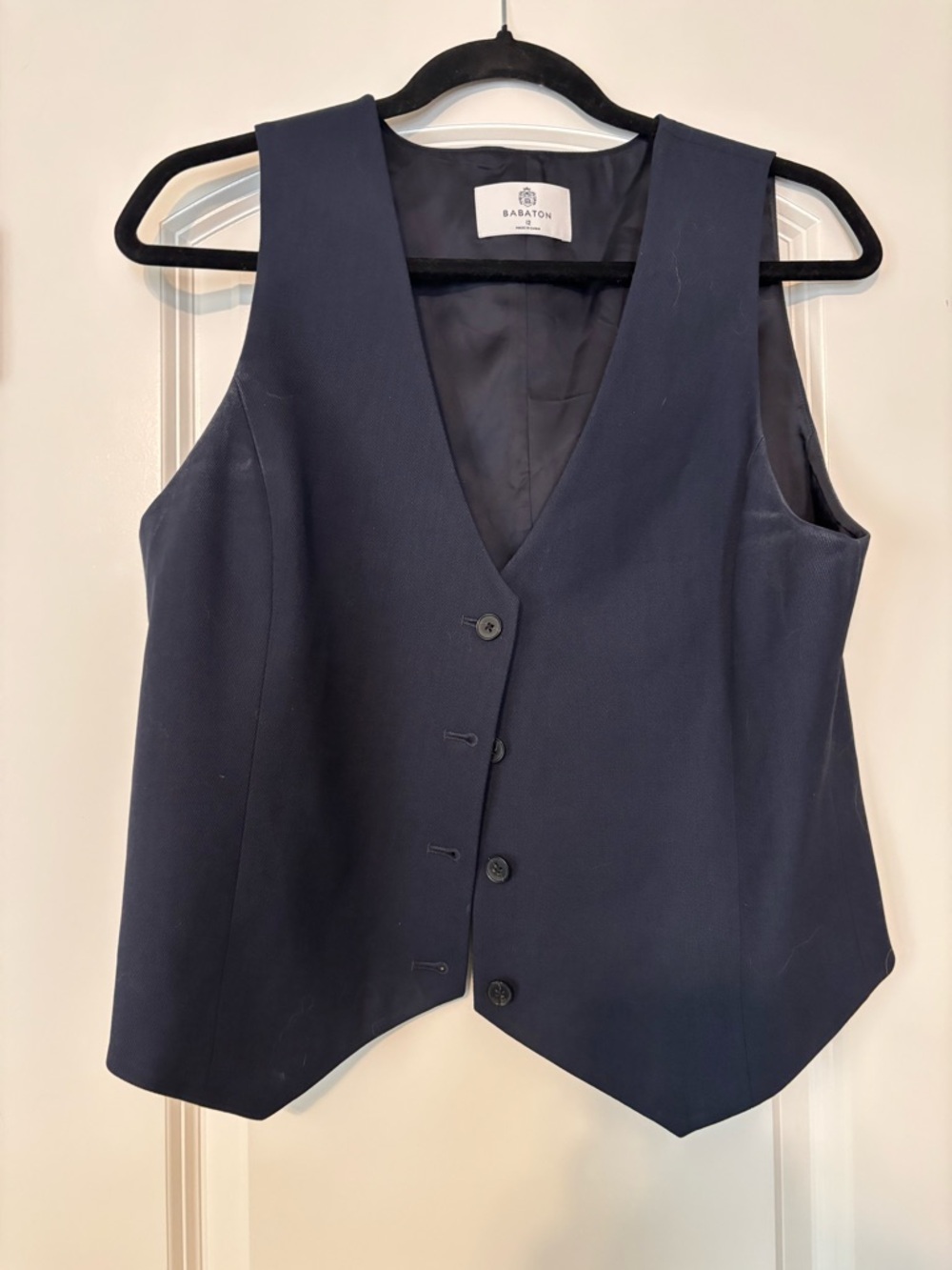 Babaton Navy V-Neck Tailored Vest